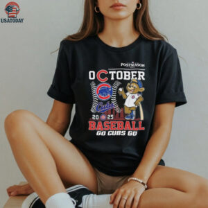 Official Chicago Cubs October 2025 Baseball Go Cubs Go Mascot Shirt