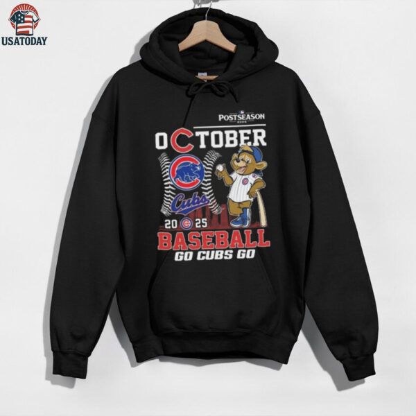Official Chicago Cubs October 2025 Baseball Go Cubs Go Mascot Shirt