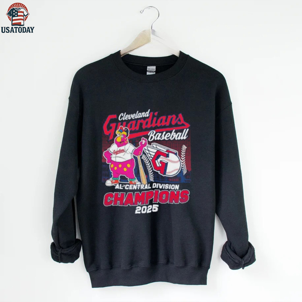Official Cleveland Guardians Mascot 2025 AL Central Division Champions T Shirt Official Cleveland Guardians Mascot 2025 AL Central Division Champions T Shirt