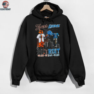 Official Detroit Tigers And Detroit Lions My City My Team My Life Mascot Shirt