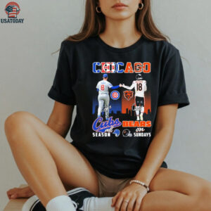 Official Ian Happ X Caleb Williams Chicago Cubs All Season Chicago Bears On Sundays Signatures T shirts