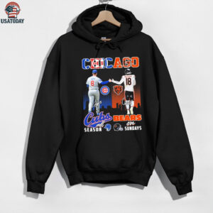Official Ian Happ X Caleb Williams Chicago Cubs All Season Chicago Bears On Sundays Signatures T shirts