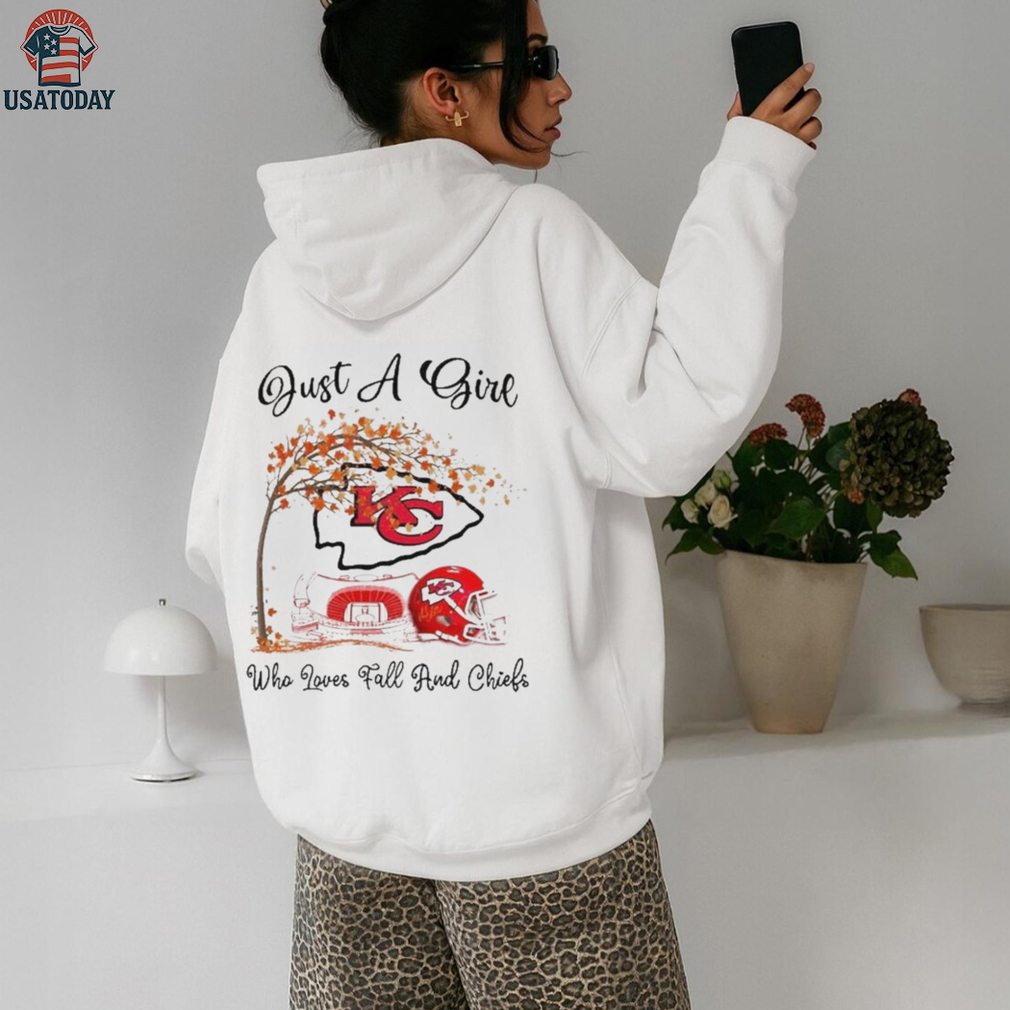 Official Just A Girl Who Loves Fall And Kansas City Chiefs Stadium And Helmet 2025 Shirt Official Just A Girl Who Loves Fall And Kansas City Chiefs Stadium And Helmet 2025 Shirt