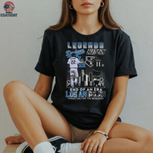 Official Los Angeles Dodgers Los Angeles Kings Legends End Of An Era Thank You For The Memories Signatures Shirt