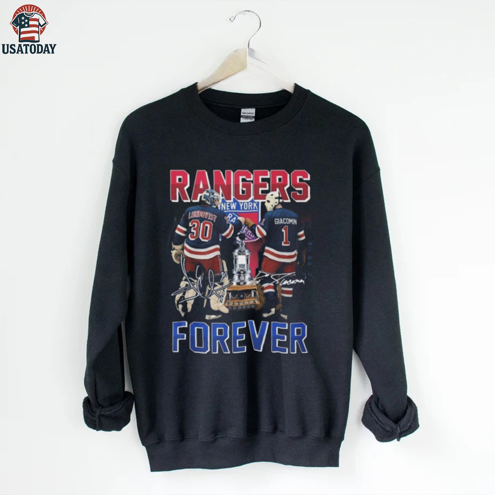 Official Lundqvist And Giacomin New York Rangers Forever Signatures Shirt Official Lundqvist And Giacomin New York Rangers Forever Signatures Shirt