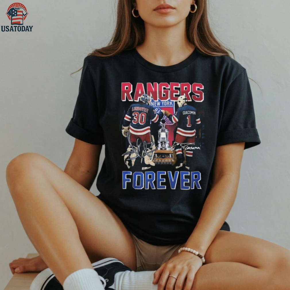 Official Lundqvist And Giacomin New York Rangers Forever Signatures Shirt Official Lundqvist And Giacomin New York Rangers Forever Signatures Shirt