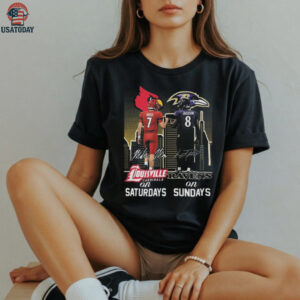 Official Moss Louisville Cardinals On Saturdays And Jackson Baltimore Ravens On Sundays Signatures 2025 Shirt