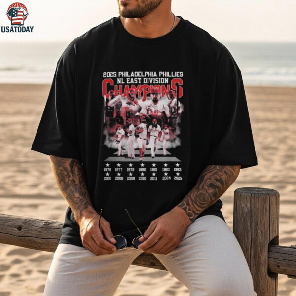 Official Philadelphia Phillies 2025 NL East Division Champions Road To October 1976 2025 Shirt