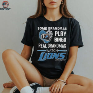 Official Some Grandmas Play Bingo Real Grandmas Watch Detroit Lions Diamond Heart 2025 Shirt