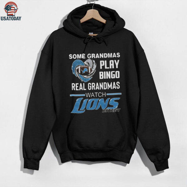 Official Some Grandmas Play Bingo Real Grandmas Watch Detroit Lions Diamond Heart 2025 Shirt