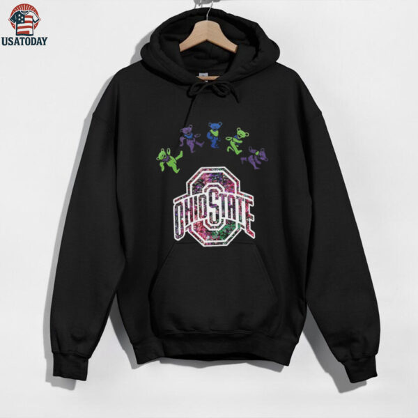 Ohio State Buckeyes x Grateful Dead night 2025 bears logo shirt