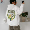 Oregon Ducks mascot with Grateful Dead Football 2025 It Never Rains In Autzen Stadium shirt