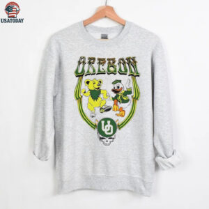 Oregon Ducks mascot with Grateful Dead Football NFL 2025 vintage shirt
