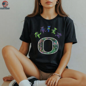 Oregon Ducks x Grateful Dead night 2025 bears logo shirt