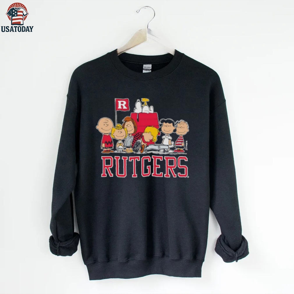 Peanuts characters and Rutgers University flag shirt Peanuts characters and Rutgers University flag shirt