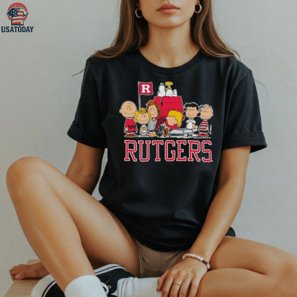 Peanuts characters and Rutgers University flag shirt Peanuts characters and Rutgers University flag shirt