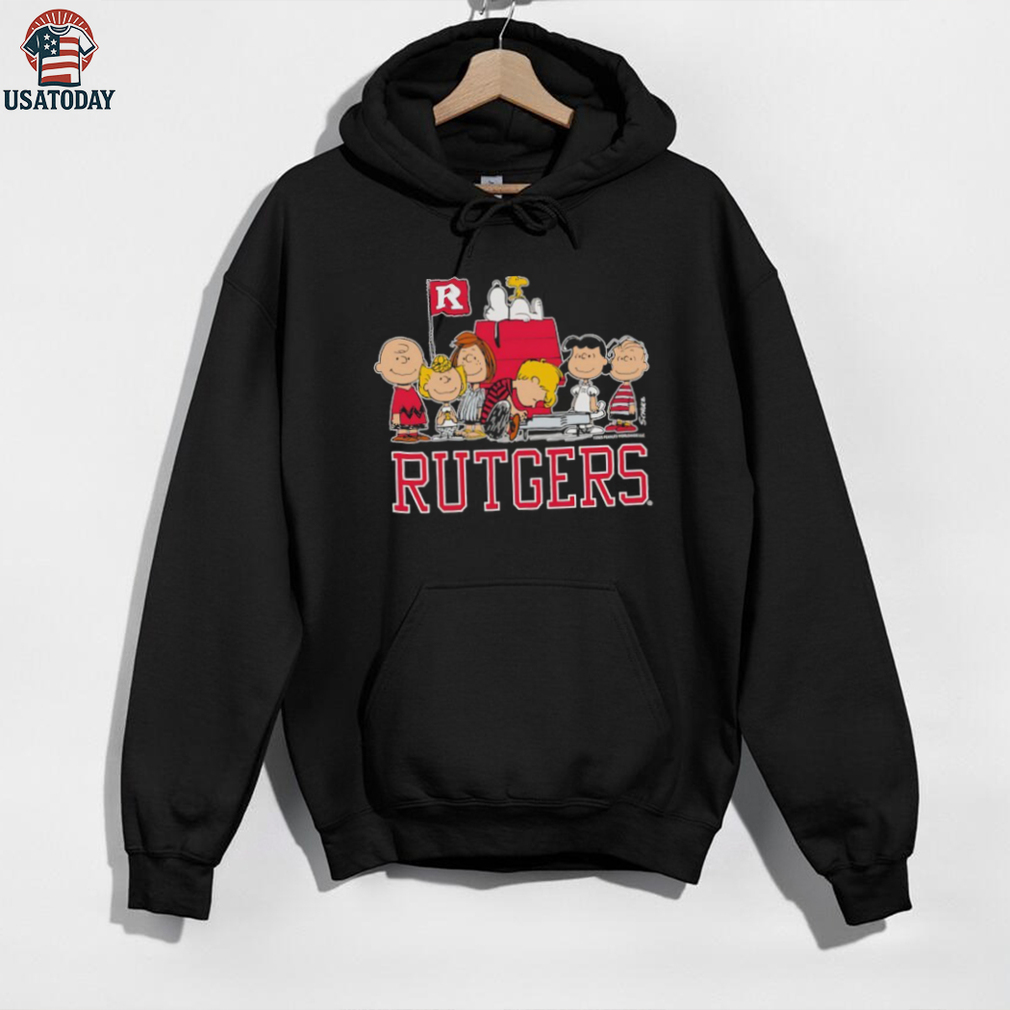 Peanuts characters and Rutgers University flag shirt Peanuts characters and Rutgers University flag shirt
