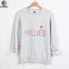 Philadelphia Phillies G III 4Her by Carl Banks Women's Super Slim Fit Lightweight Dot Print V Neck T Shirt