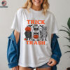 Raccoon pumpkin trick or trash spooky season Halloween shirt