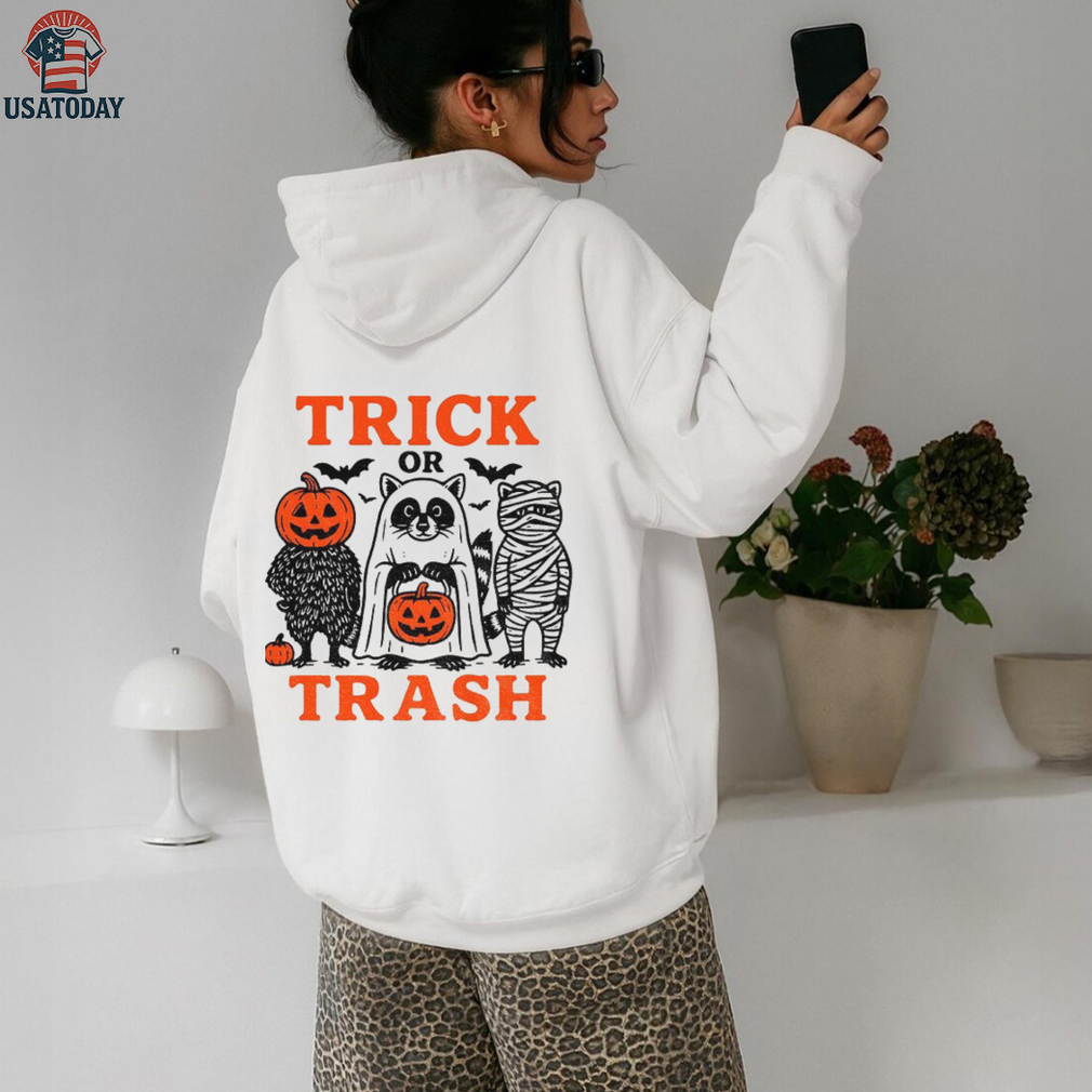 Raccoon pumpkin trick or trash spooky season Halloween shirt Raccoon pumpkin trick or trash spooky season Halloween shirt