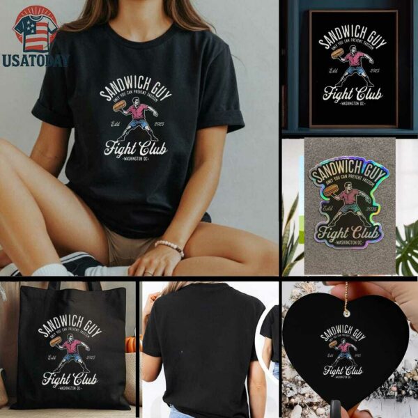 Sandwich guy only you can prevent fascism estd 2025 Fight club Washington DC t shirt