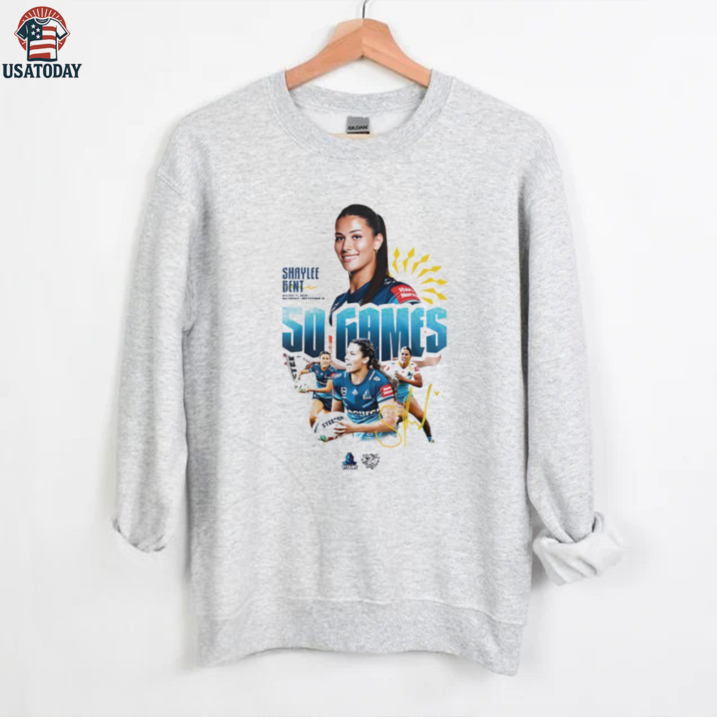 Shaylee Bent Gold Coast Titans Women in the NRLW 50 games signature shirt Shaylee Bent Gold Coast Titans Women in the NRLW 50 games signature shirt