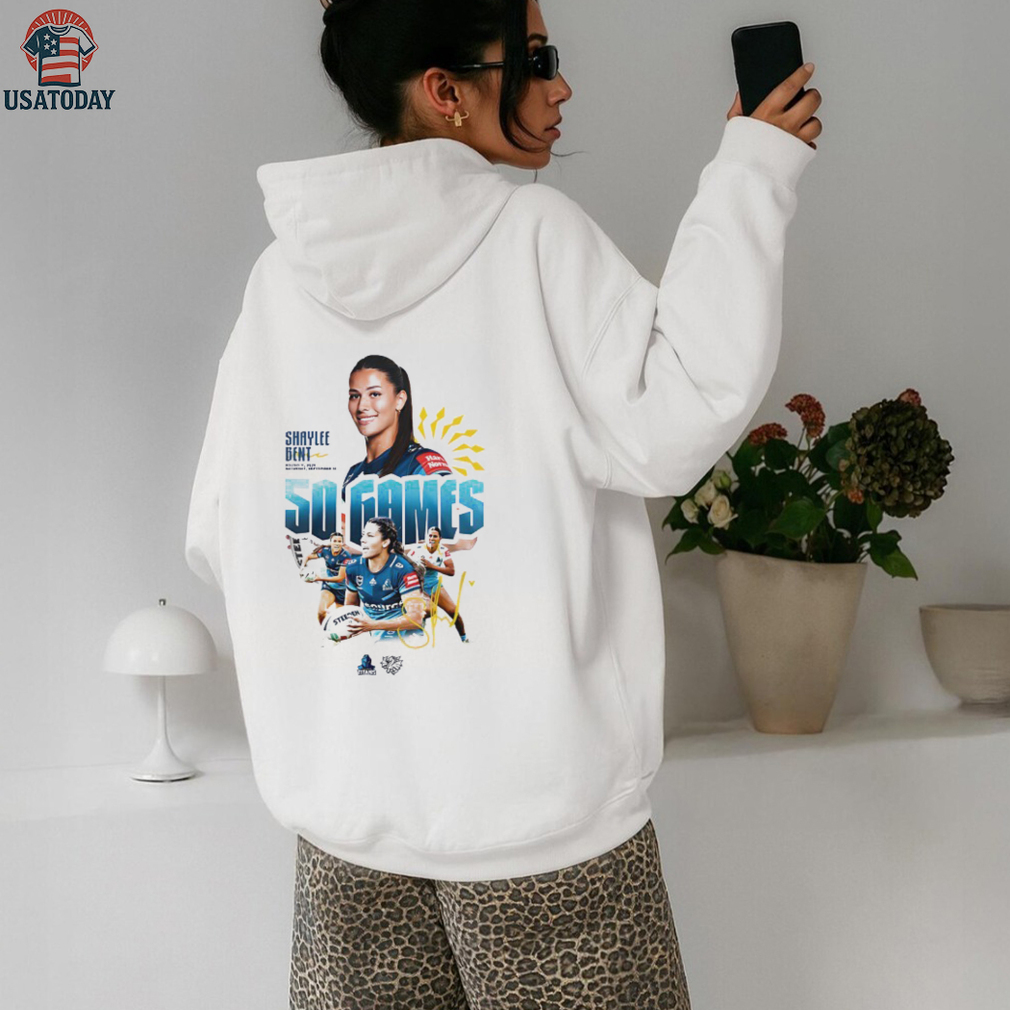 Shaylee Bent Gold Coast Titans Women in the NRLW 50 games signature shirt Shaylee Bent Gold Coast Titans Women in the NRLW 50 games signature shirt