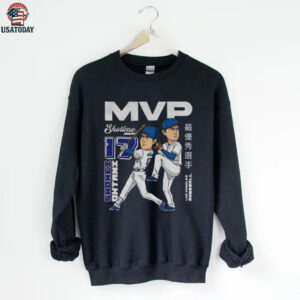 Shohei Ohtani Dual Threat MVP Los Angeles Dodgers MLB Baseball cartoon shirt