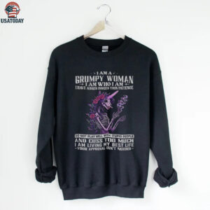 Skeleton unicorn I am a grumpy old woman I am who I am I have anger issues thin patience do not play well shirt