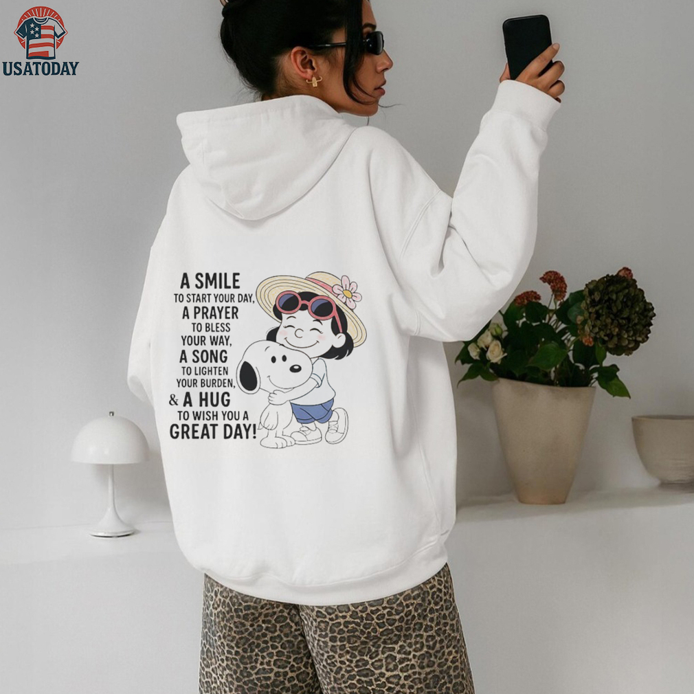 Snoopy a smile to start your day a prayer to bless your way a song to lighten your burden shirt Snoopy a smile to start your day a prayer to bless your way a song to lighten your burden shirt