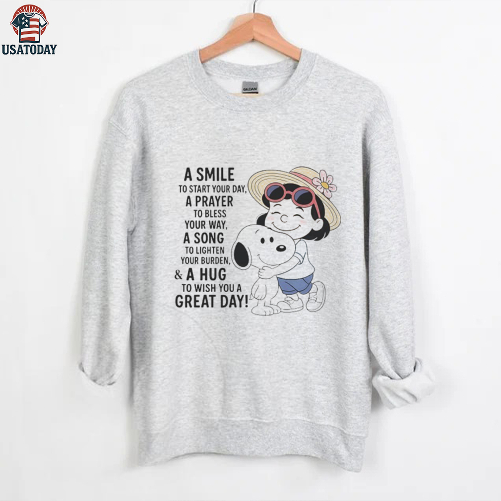 Snoopy a smile to start your day a prayer to bless your way a song to lighten your burden shirt Snoopy a smile to start your day a prayer to bless your way a song to lighten your burden shirt