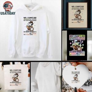 Snoopy no I can’t do snapchat or tiktok but I can write in cursive do math without a calculator and tell time shirt
