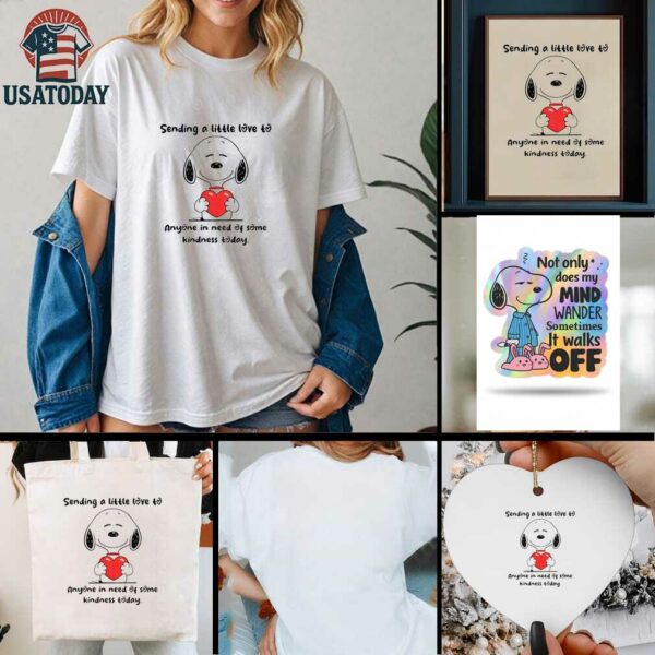 Snoopy sending a little love to anyone in need of some kindness today shirt