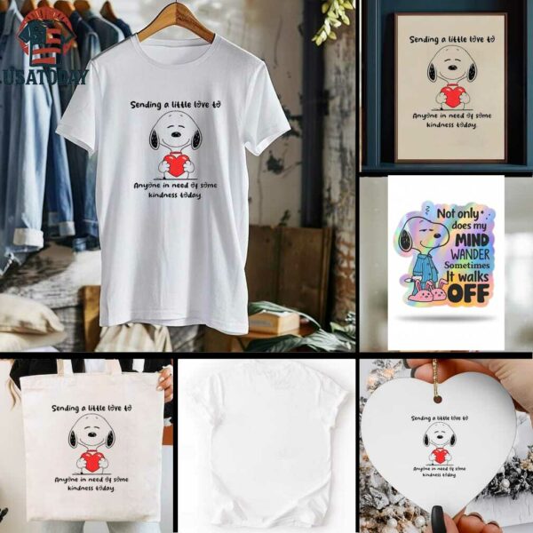 Snoopy sending a little love to anyone in need of some kindness today shirt