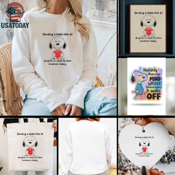 Snoopy sending a little love to anyone in need of some kindness today shirt