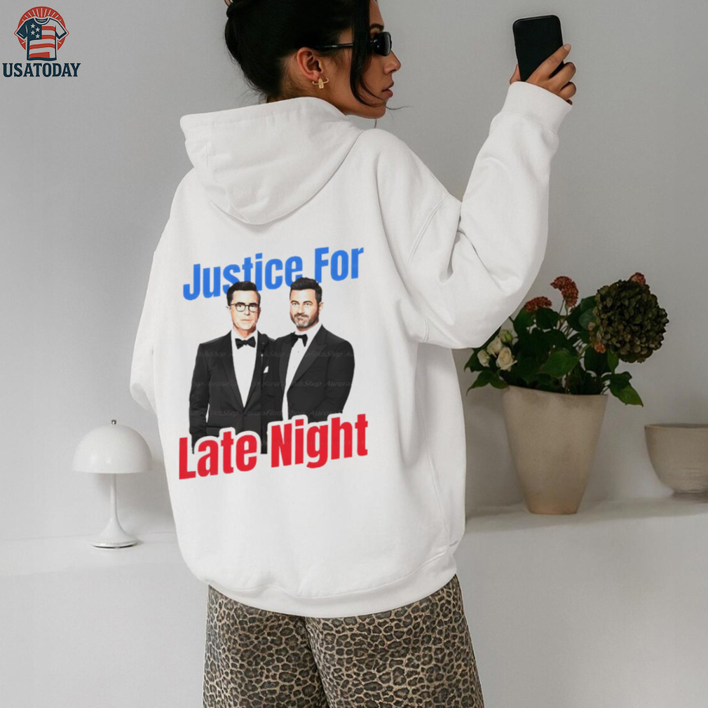 Stephen Colbert Jimmy Kimmel Justice For Late Night ladies tee Stephen Colbert Jimmy Kimmel Justice For Late Night ladies tee