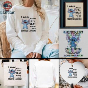 Stitch I asked myself if Im okay and we both started laughing t shirt