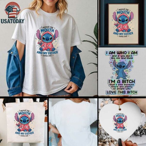 Stitch I opened my mouth and my father came out t shirt