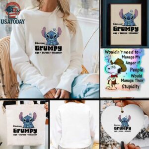 Stitch caution grumpy age stress disaster t shirt