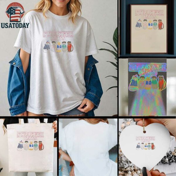Stranger Cats cartoon shirt