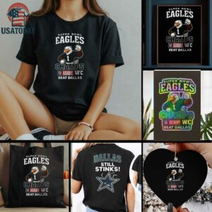 Super Bowl Philadelphia Eagles champs kickoff WC beat Dallas Cowboys still stinks mascot shirt