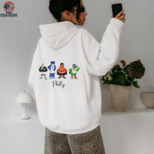 Swoop Franklin the Dog Gritty and Phillie Phanatic Philly mascot shirt