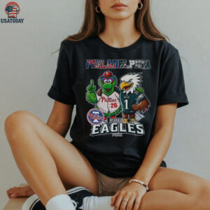Swoop and Phanatic Philadelphia Eagles and Philadelphia Phillies mascots shirt