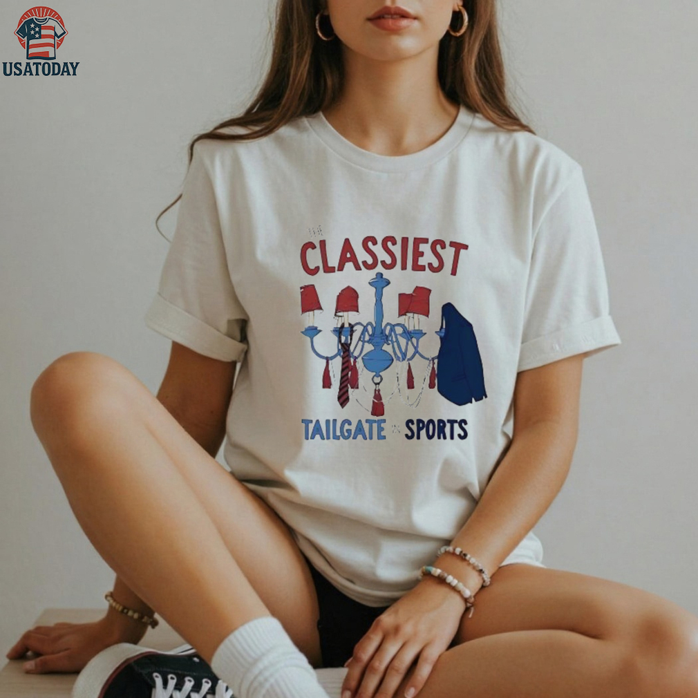 The Classiest Tailgate in Sports chandelier tie and jacket shirt