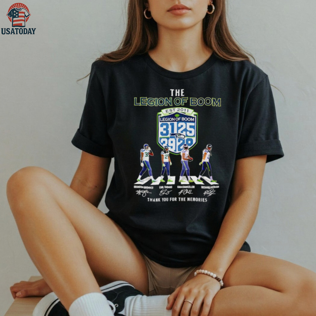 The Legion Of Boom abbey road est 2011 signatures shirt The Legion Of Boom abbey road est 2011 signatures shirt