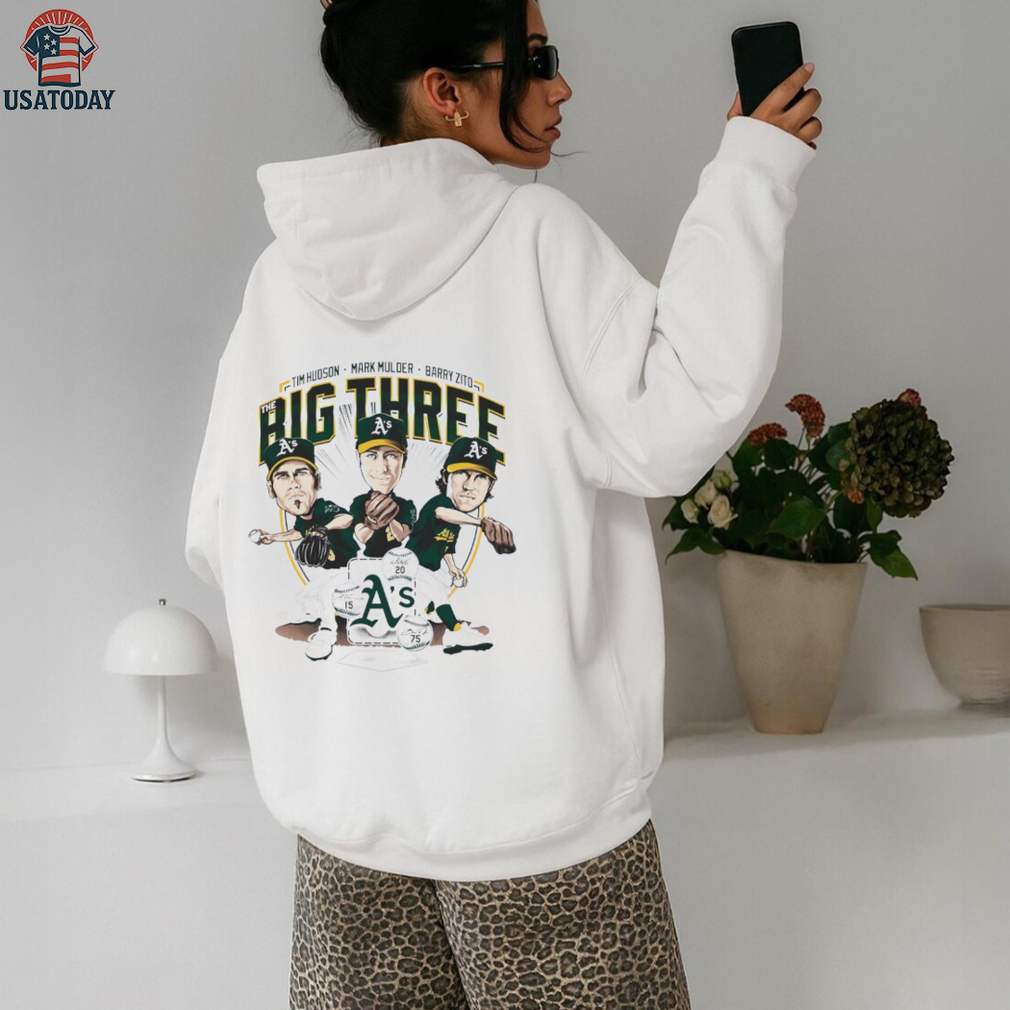 Tim Hudson Mark Mulder Barry Zito the big three Oakland Athletics baseball caricature shirt Tim Hudson Mark Mulder Barry Zito the big three Oakland Athletics baseball caricature shirt