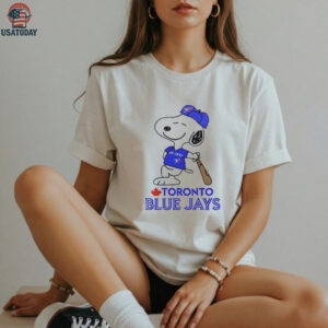 Toronto Blue Jays x Peanuts Snoopy baseball cartoon shirt