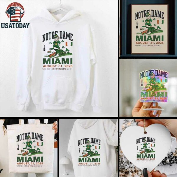 Notre Dame vs Miami Hurricanes hard rock stadium Miami gardens Fl 2025 shirt