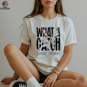 What a Catch Isaac Teslaa football player duo graphic shirt