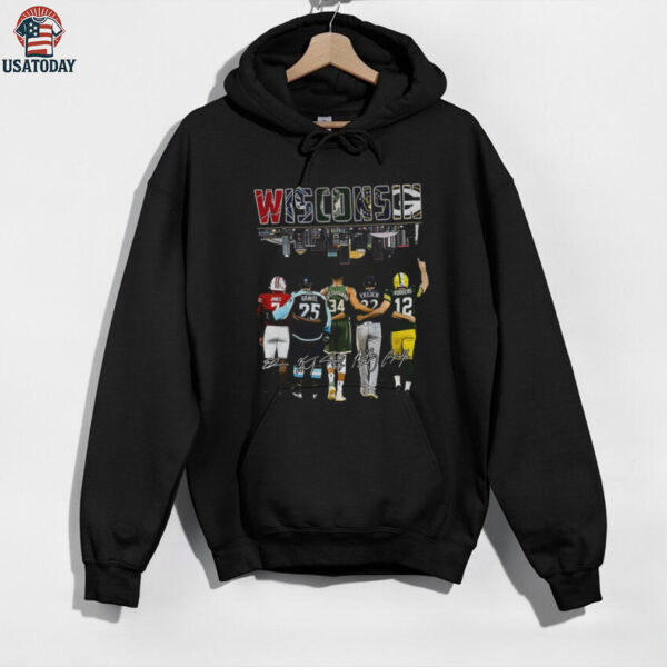 Wisconsin Sports team Skyline Jones Gravel Yelich Rodgers signature shirt